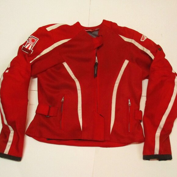 TEKNIC Woman's Motorcycle Red Riding Jacket With Pads Size USA 6 - Picture 1 of 8